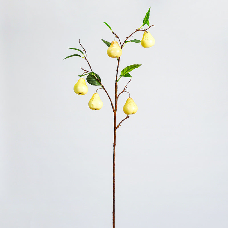 Künstlicher Birnenzweig, 98 cm, 5 Blüten, 6 cm Durchmesser, für Innendekoration und Gewerberäume