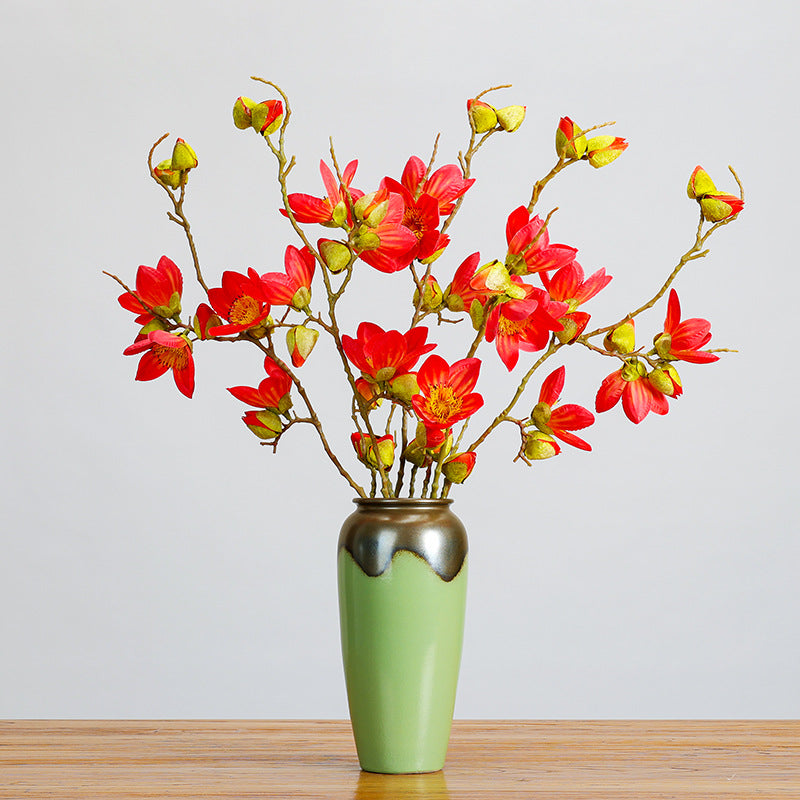 Künstliche Baumwollblüte, Einzelner Stiel mit 11 Blüten, 90 cm lang, für Innendekoration, Hochzeiten und kommerzielle Räume