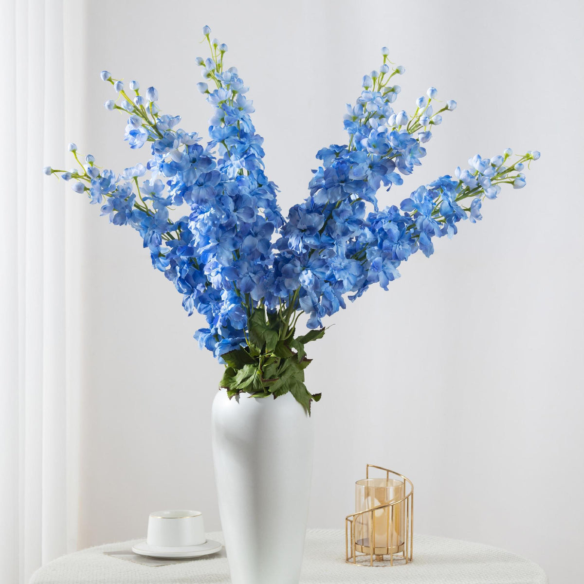 115 cm künstliche Rittersporn-Blüten aus Seidenstoff, moderne Deko für Hochzeiten und Gewerbe
