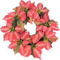 Künstlicher Poinsettia-Kranz, 46 cm Weihnachts-Deko, Plastik-Floralranke für Innenraum, Festliche Girlande