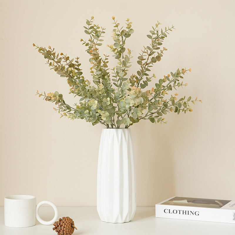Kunstpflanze Eukalyptus & Münzblatt, Zweigbusch mit 36 Zweigen/Blättern, PE-Kunststoff, 68 cm, für Hochzeit, Deko & Schaufenster