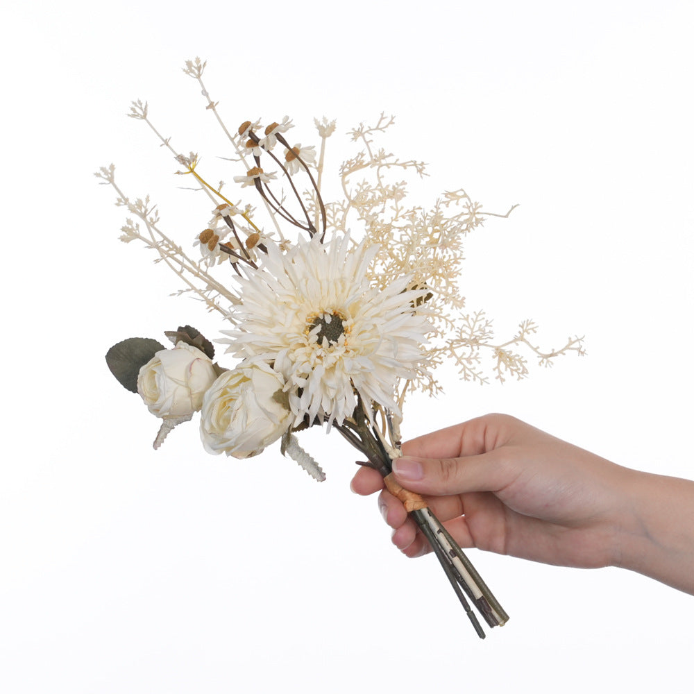 Künstlicher Pfingstrosen-Strauß, 3 Blüten, 32 cm hoch, Seidenblumen für Innenraum-Deko, Hochzeit, Event