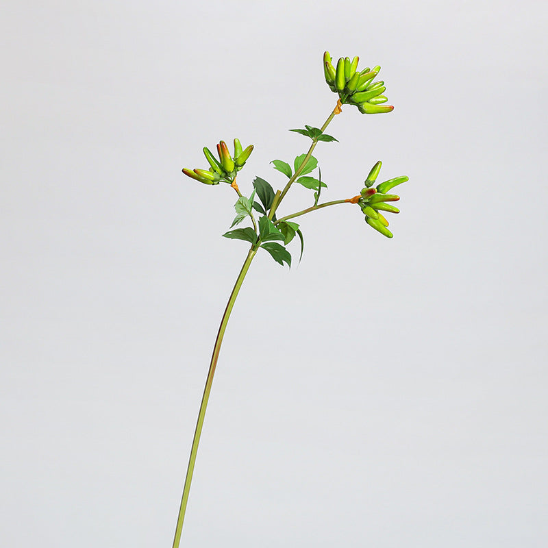 Künstlicher Chili-Zweig, 69 cm, 32 Blüten, einzelner Stiel aus Schaumstoff, für Innenraumdekoration