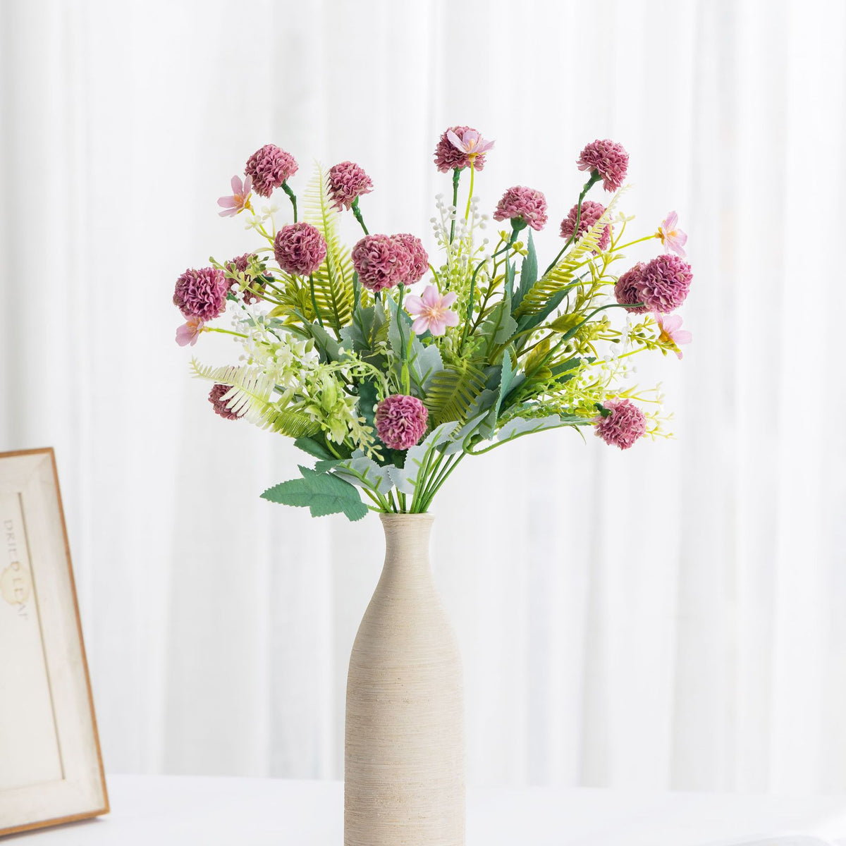 Künstliche Löwenzahn-Hortensien, 36 cm hoch, 8 Blüten, für Hochzeiten, Grabgestecke und Innendekoration, Plastik