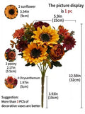 32 cm Sonnenblumenstrauß, Kunststoff, 6 Blüten, moderne Dekoration