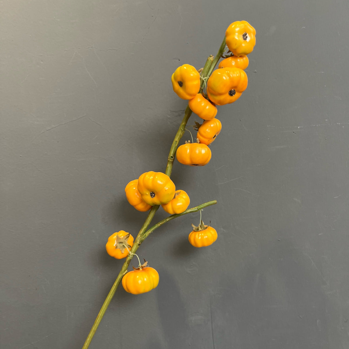 Künstlicher Kürbis-Dekostab, 64 cm, 13 Früchte, Schaumstoff, Herbst- und Erntedeko für Innenraum, Gewerbe, Events