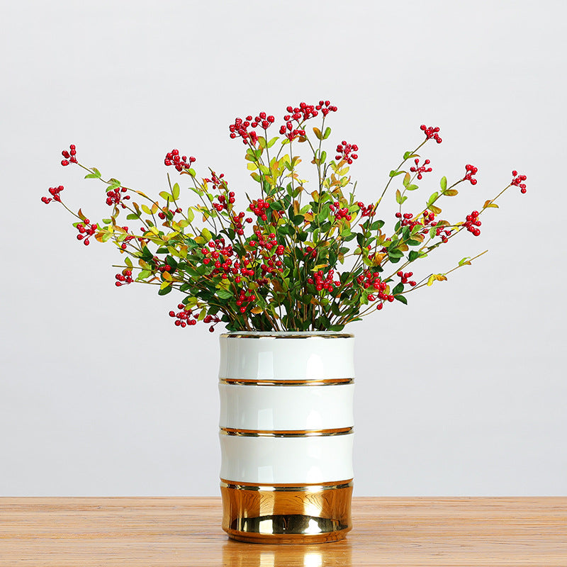 Künstliche Beerengirlande, 6 Stiele mit je 3 Beerenzweigen, 50 cm Länge, für Deko und Floristik
