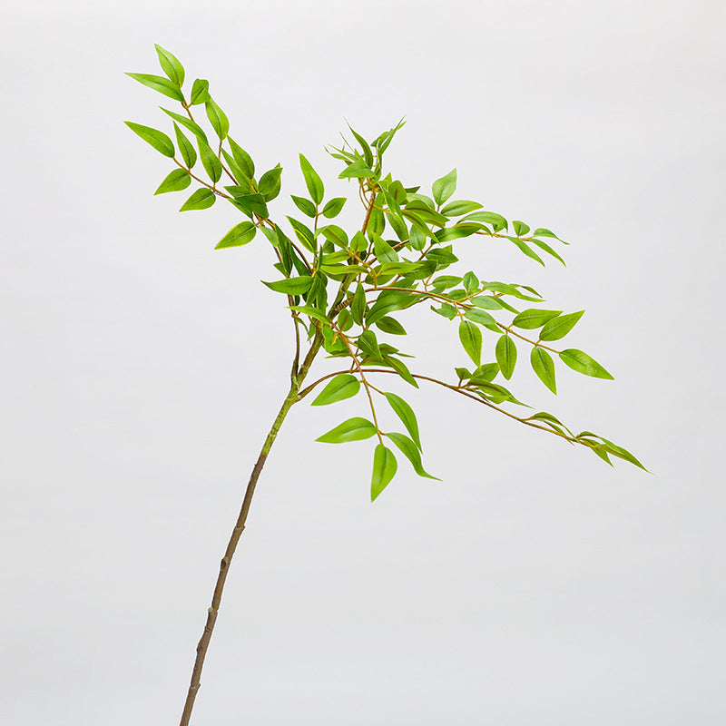 Künstlicher Nandina-Zweig, 110 cm, Einzelstiel mit 22 Blättern, für Innenraumdekoration, Hochzeitsfloristik und Gewerberäume
