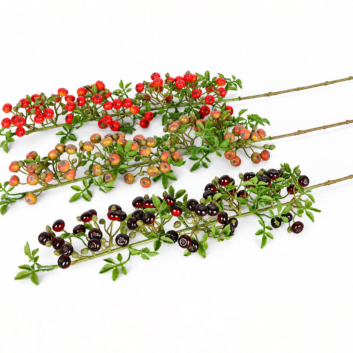 Künstliche Glücksbeeren, Busch mit roten Beeren, 87 cm, für Hochzeitsdekoration, Innenraum und Gewerbe