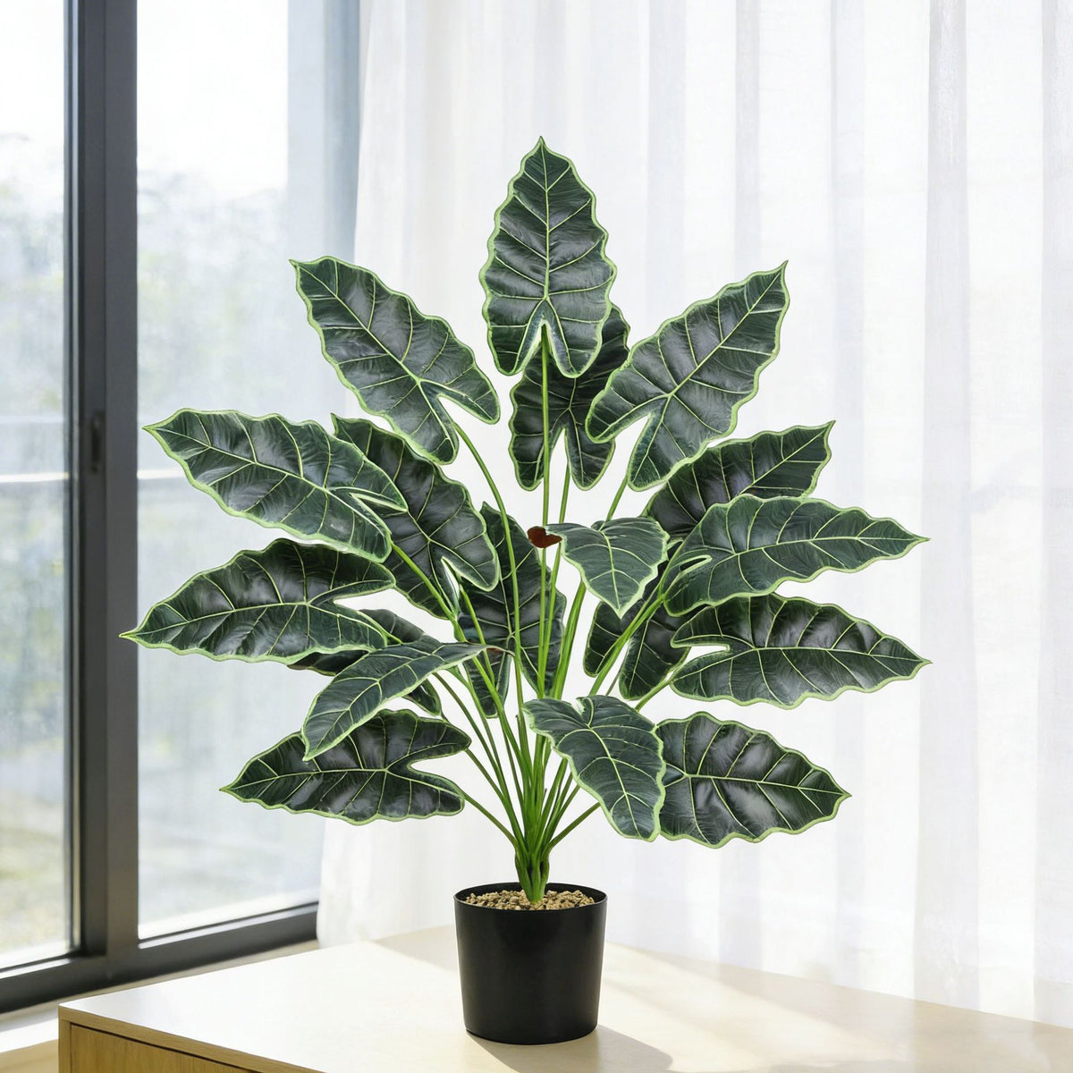Künstliche Zamioculcas, 60 cm, Kunststoff, für Innen- und Außenbereich, ohne Übertopf