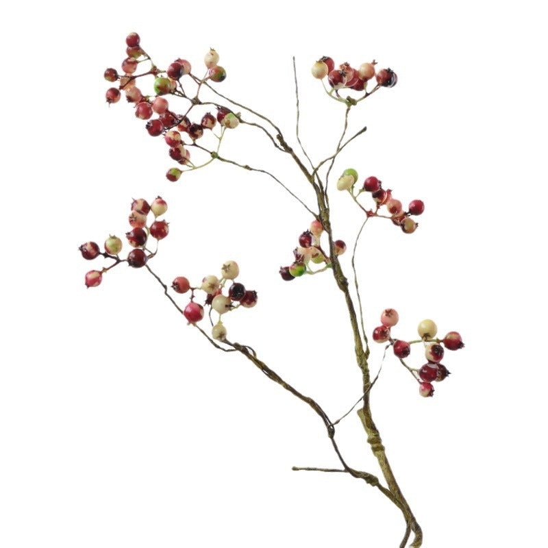 Künstliche Blaubeer-Beerenzweig, Einzelzweig mit 9 Beerenbüscheln, Schaumstoff, biegbar, für Hochzeit und Wohndeko