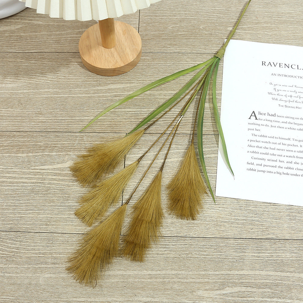 50 cm künstliche Pampasgras-Deko, einzelne Stange, modern, für Hochzeit & Innenraum, 5 Verzweigungen