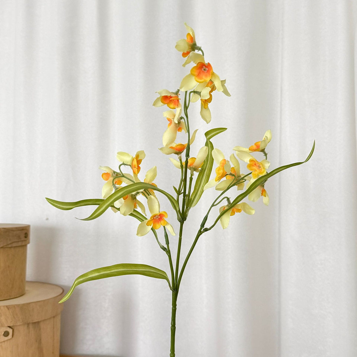 Künstliche Orchidee, Kleine Cymbidium, 50 cm, moderne Dekoration für Zuhause, Büro und Veranstaltungen