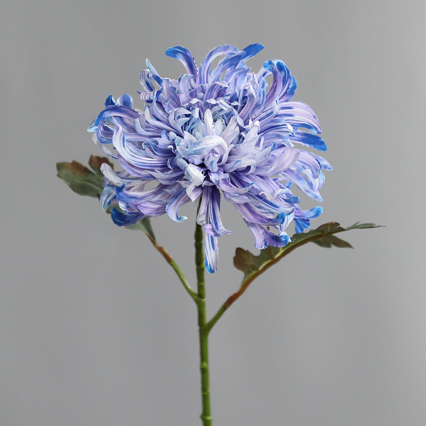 Künstliche Pfingstrosen-Chrysantheme, Einzelstiel mit 1 Blütenkopf, Kunstseide-Stoff, Stiel biegbar, für Hochzeit, Deko und Schaufenster