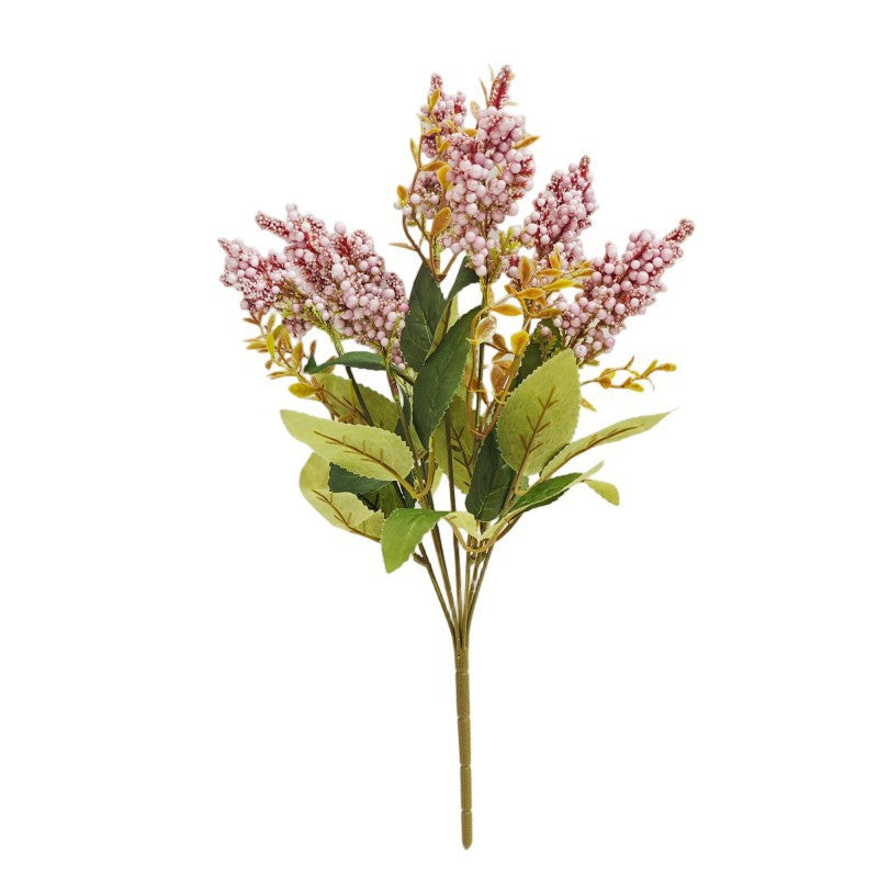 Künstliche Wildbeeren-Busch mit 7 Blüten, 40 cm hoch, aus Schaumstoff für Wohnraum und Gewerbe
