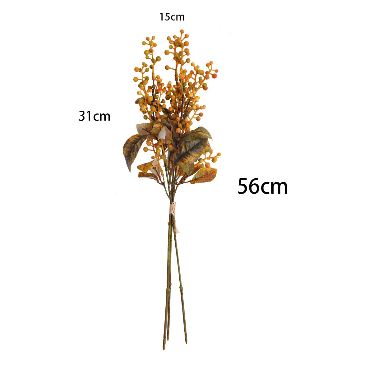 Künstlicher Wildbeeren-Strauß 56 cm, Schaumstoff, retro Floristik-Deko für Hochzeit, Hotel, Innenraum