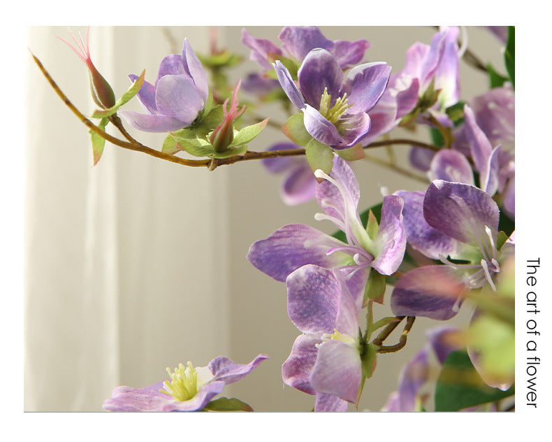 Künstliche Jasminblüte, 80 cm, Seide, 9 Blüten, Single Stem für Hochzeit, Shop-Deko, Innenraum, Bürodekoration, Großhandel