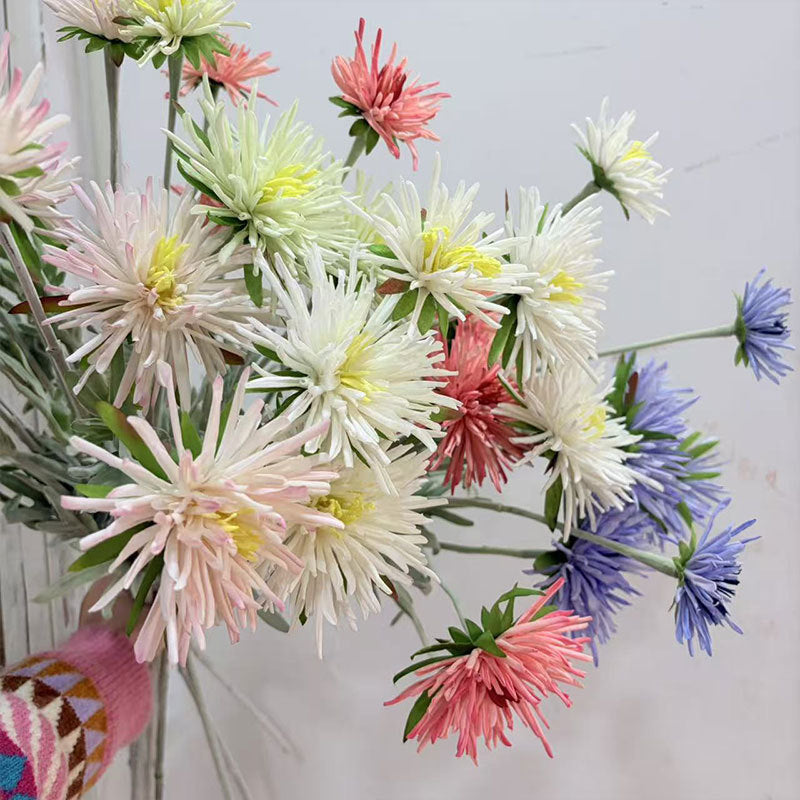 Künstliche Gänseblümchen, 73 cm lange Einzelstängel mit 3 Blüten, aus Seidenstoff, für Zuhause, Schaufenster und Gewerberäume