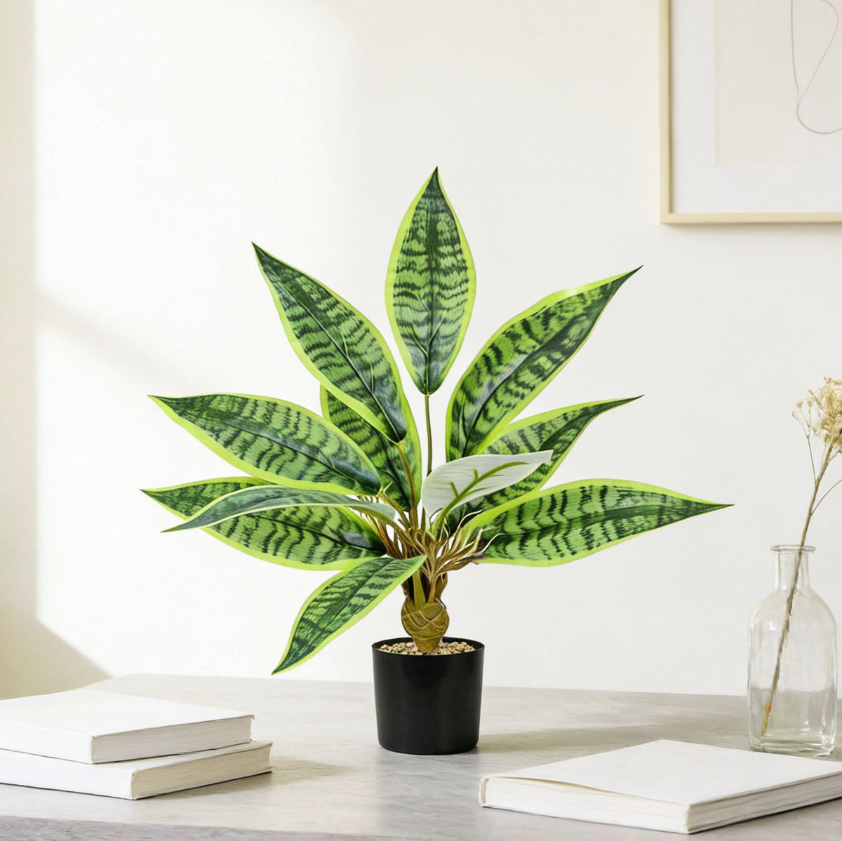 Künstliche Sansevieria, 40 cm, 12 Blätter, moderne Deko für Zuhause und Gewerbe