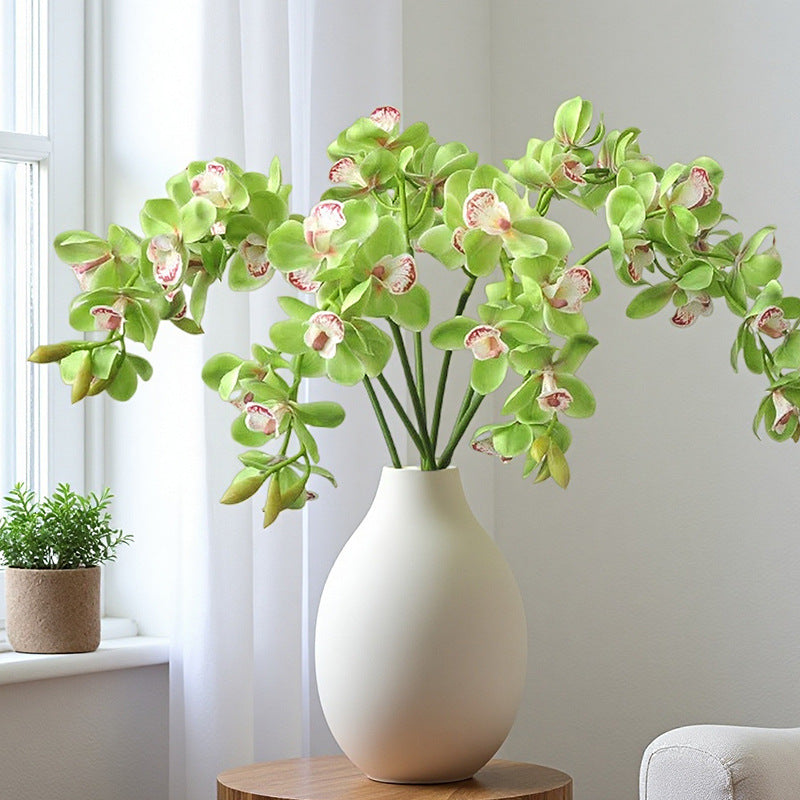 Künstliche Phalaenopsis Orchidee, einzelner Stiel mit 8 Blüten, 69 cm Höhe, für Wohn- und Geschäftsdekoration