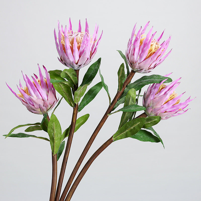 Künstliche Protea-Königsblume, einzelner Stiel, 56 cm Länge, für Hochzeitsdekoration und Inneneinrichtung