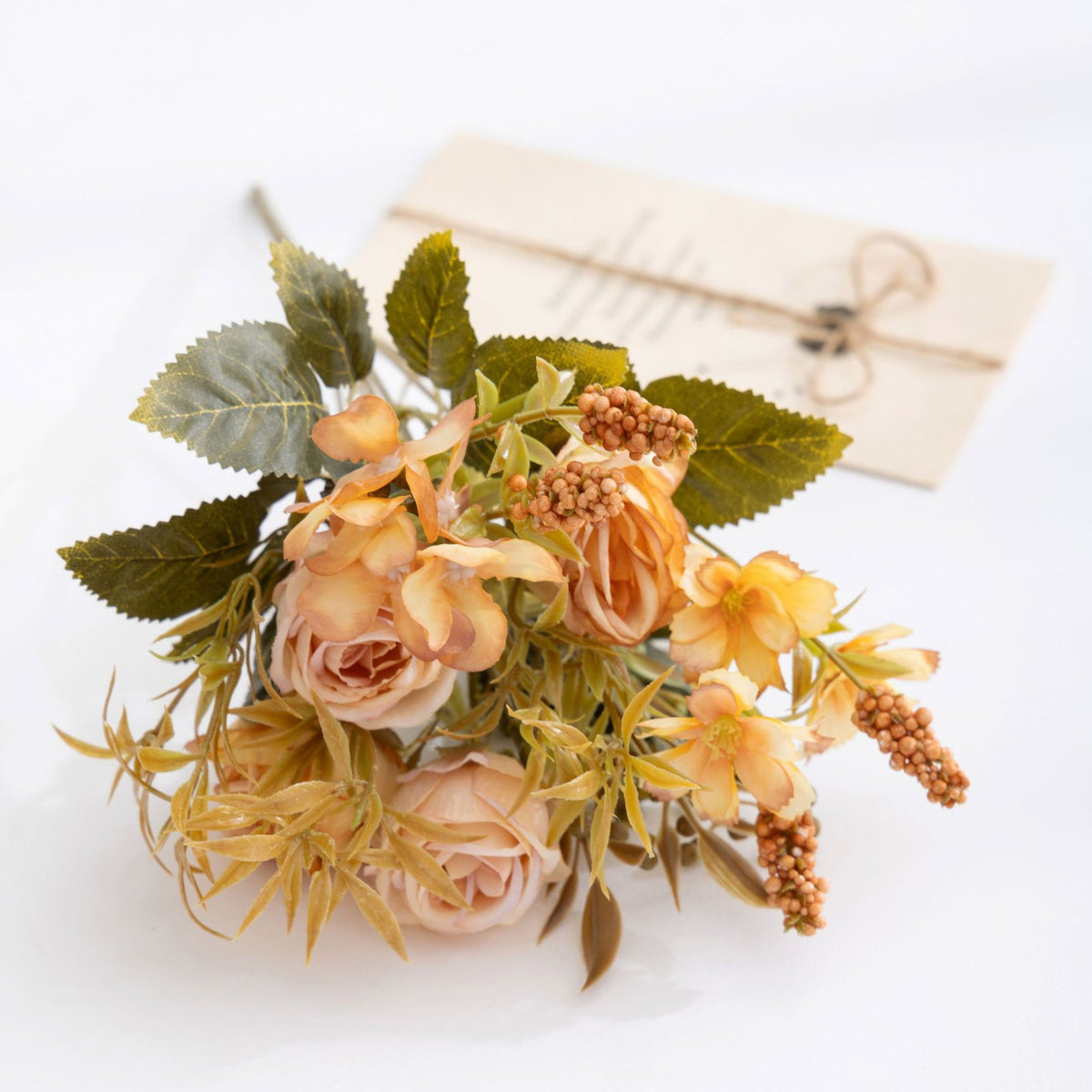 Künstliche Rosenstrauß, 35 cm hoch, 11 Blüten, aus Seidenstoff, für Hochzeiten, Innenraumdekor und Geschäftsausstattung