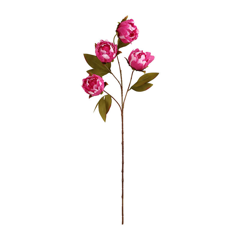 Künstliche Pfingstrose, 4 Blüten, Seidenblumen-Busch, 73 cm, für Hochzeit, Dekoration, Gewerbe, Innen & Außen