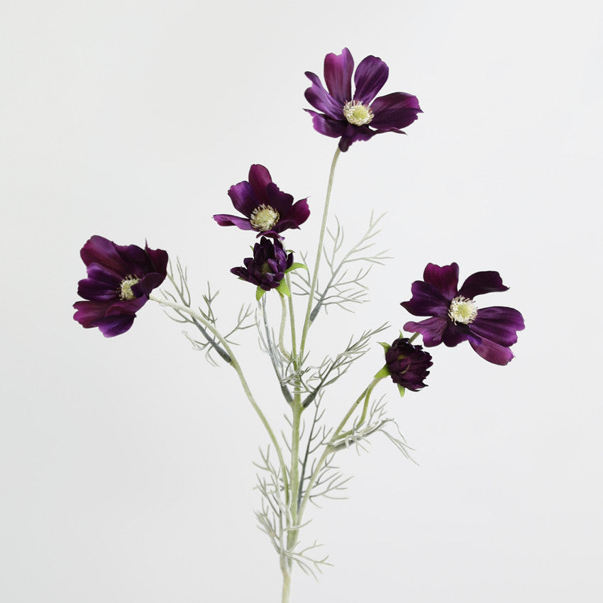 Künstliche Cosmea-Blüten, 6-blütiger Strauß aus Seidenstoff, 60 cm Höhe, für Wohn- und Geschäftsdekoration