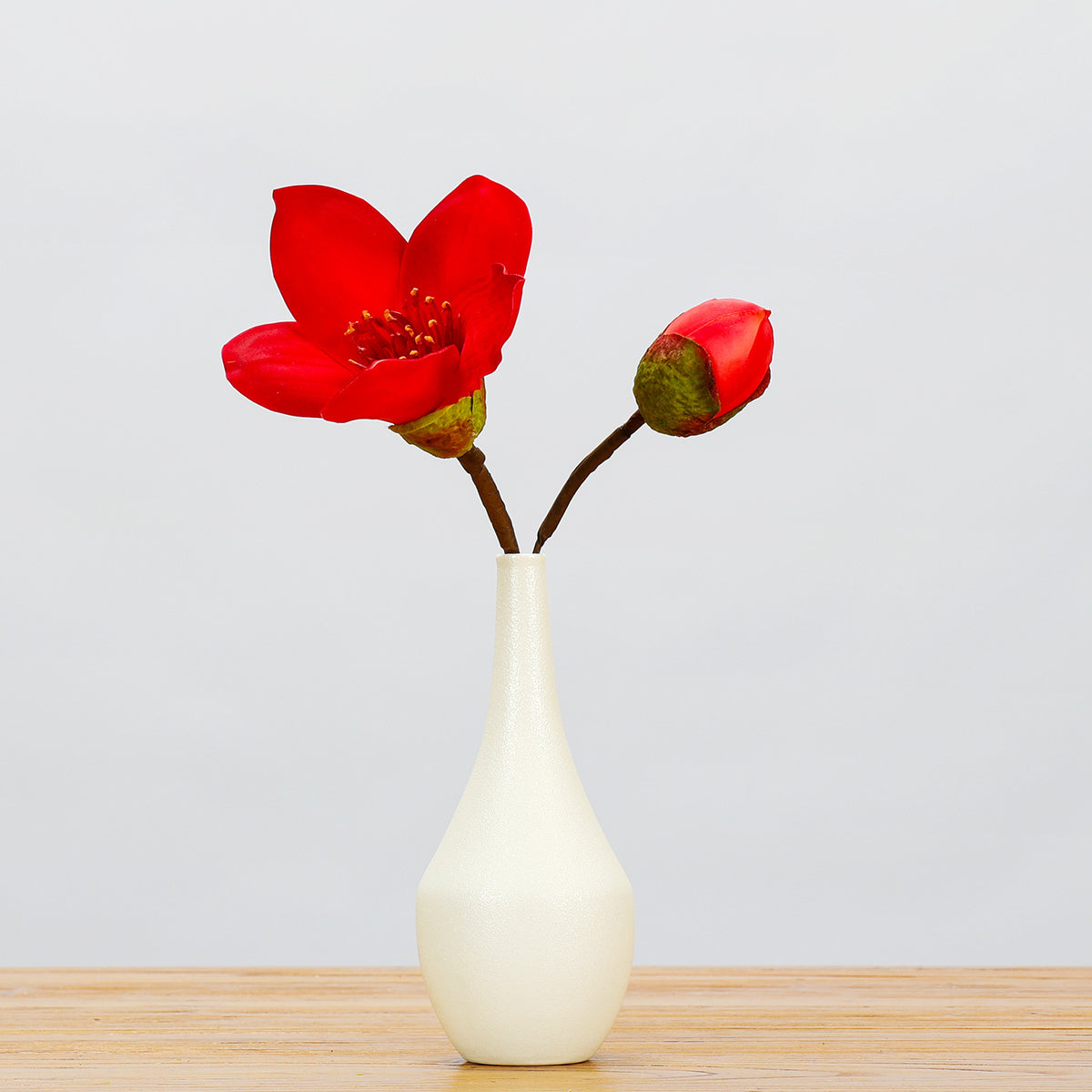Einzelstiel Baumwollblüte aus Seidenstoff, 36 cm, für Hochzeiten, Wohnungen und Geschäftsräume
