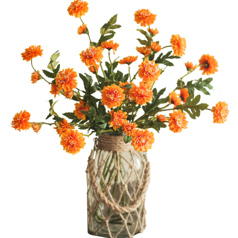 Gänseblümchen Kunstblume, 52 cm, Seidenstoff, 8 Blüten, für Hochzeiten, Outdoor, Hotel und Zuhause