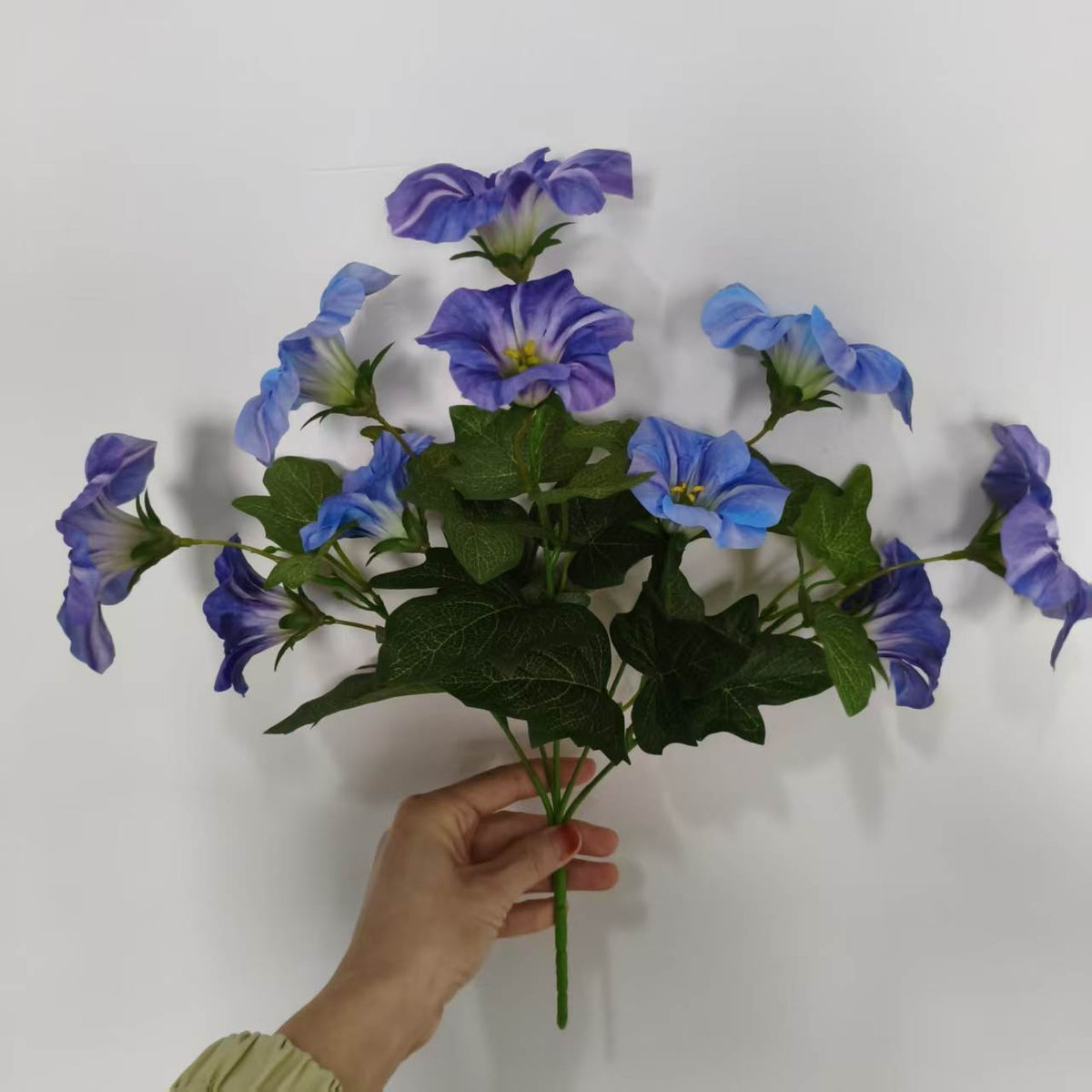 Künstliche Trichterblumen-Büschel, UV-beständig, 40 cm Höhe, für Innen- und Außenbereich