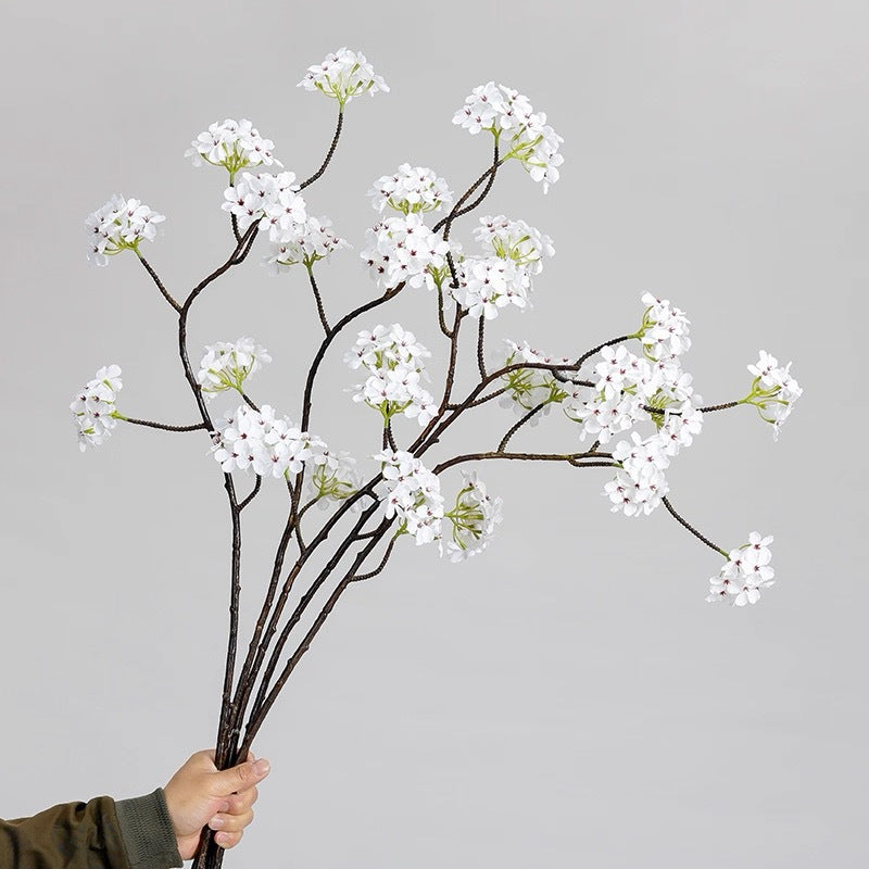 Künstliche Birnenblütenzweige, 6 Blüten, 92 cm hoch, Seidenstoff, für Hochzeit, Dekoration, Innenraum