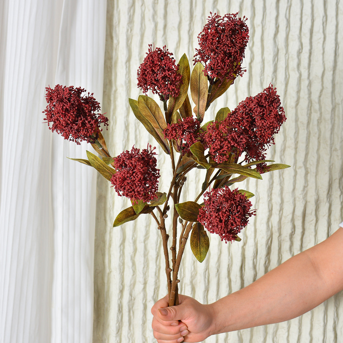 Einzelstiel Skimmia Frucht Kunstblume, 58 cm, Kunststoff, für Hochzeiten, Büro und Zuhause