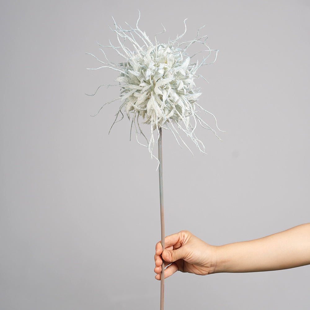 Künstliche Blume, Einzelstiel mit 1 Blütenkopf, Blitzkugel, 75 cm hoch, 25 cm Durchmesser, aus Seidenstoff, für Hochzeiten, Innen- und Außendekoration