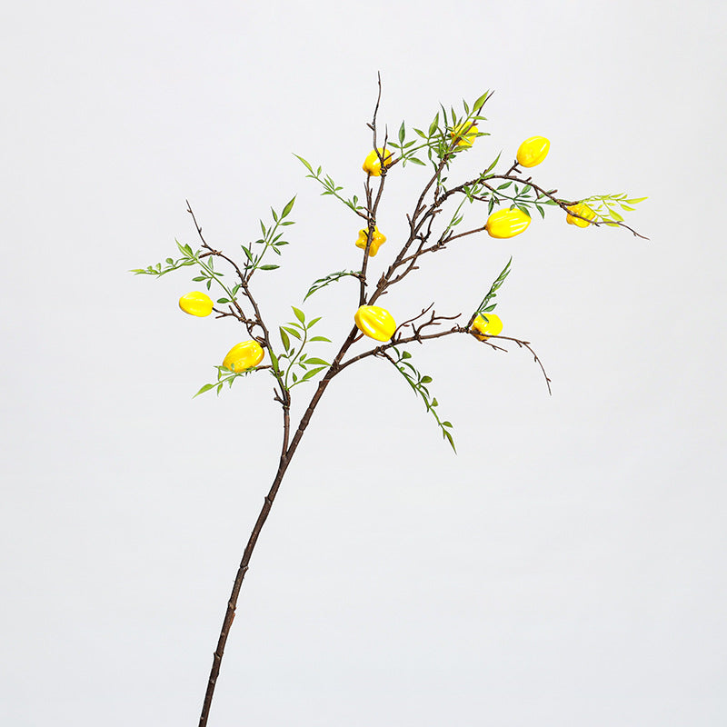 Künstliche Starfruit-Zweig Dekoration, 100 cm, PE/PVC, für Innenraum, Floristik, Event-Deko
