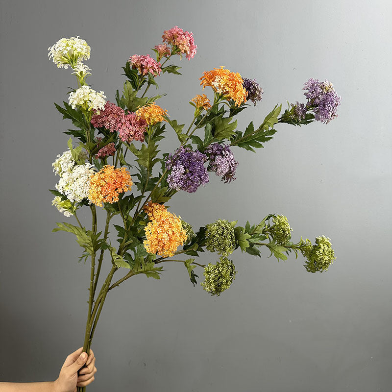 85 cm hochwertige Kunststoff-Hortensienbusch mit 6 Blüten, Schneeballhortensie, Deko für Hochzeit, Wohnung, Büro