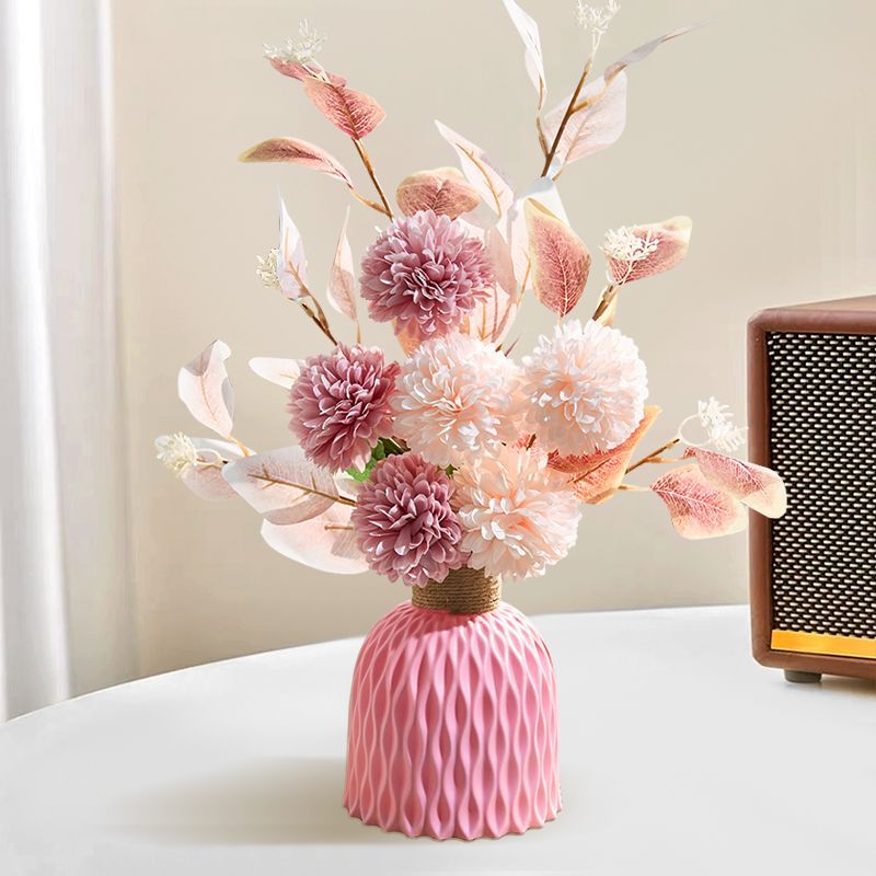 46 cm künstlicher Blumenstrauß mit Chrysanthemen und Eukalyptus, für Hochzeiten, Hausdekoration und Einzelhandel
