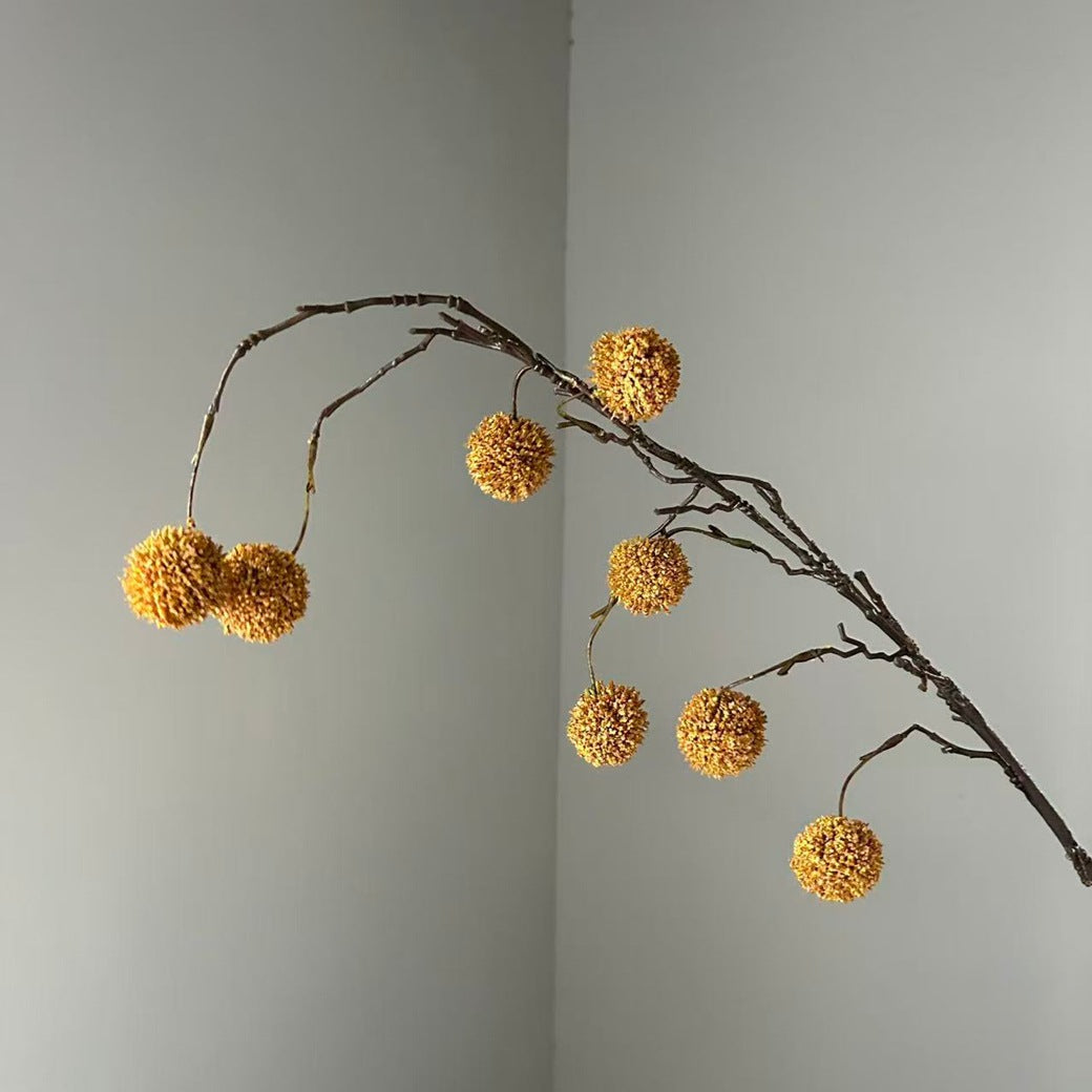 Kunstblumen Wildfrüchte-Zweig mit 8 Fruchtköpfen, Kunststoff, Kunstpflanze für Hochzeit, Hotel und Schaufenster