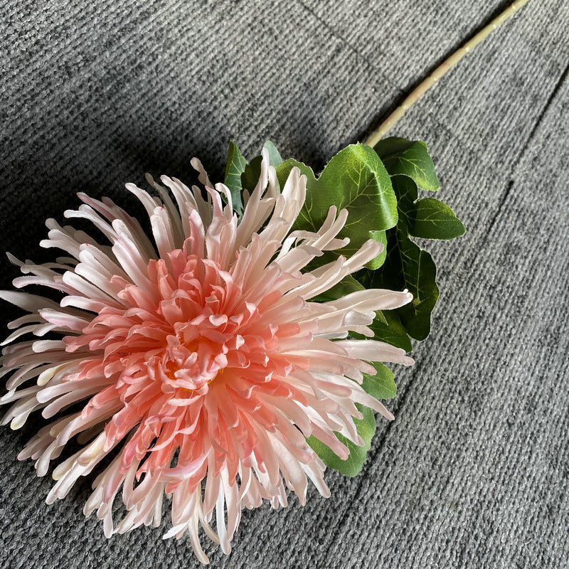 Künstliche Chrysantheme, einzelner Stiel mit 18 cm Blüte, 73 cm hoch, aus Seidenstoff, für Hochzeiten und Innendekoration