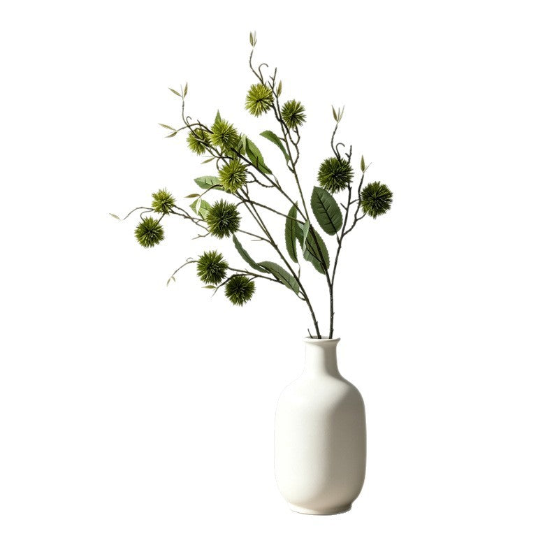 Kunstzweig Kastanie mit Stachelfrüchten, Busch mit 7 Früchten, Kunststoff, Vintage-Stil, für Vase, Hochzeit und Schaufenster
