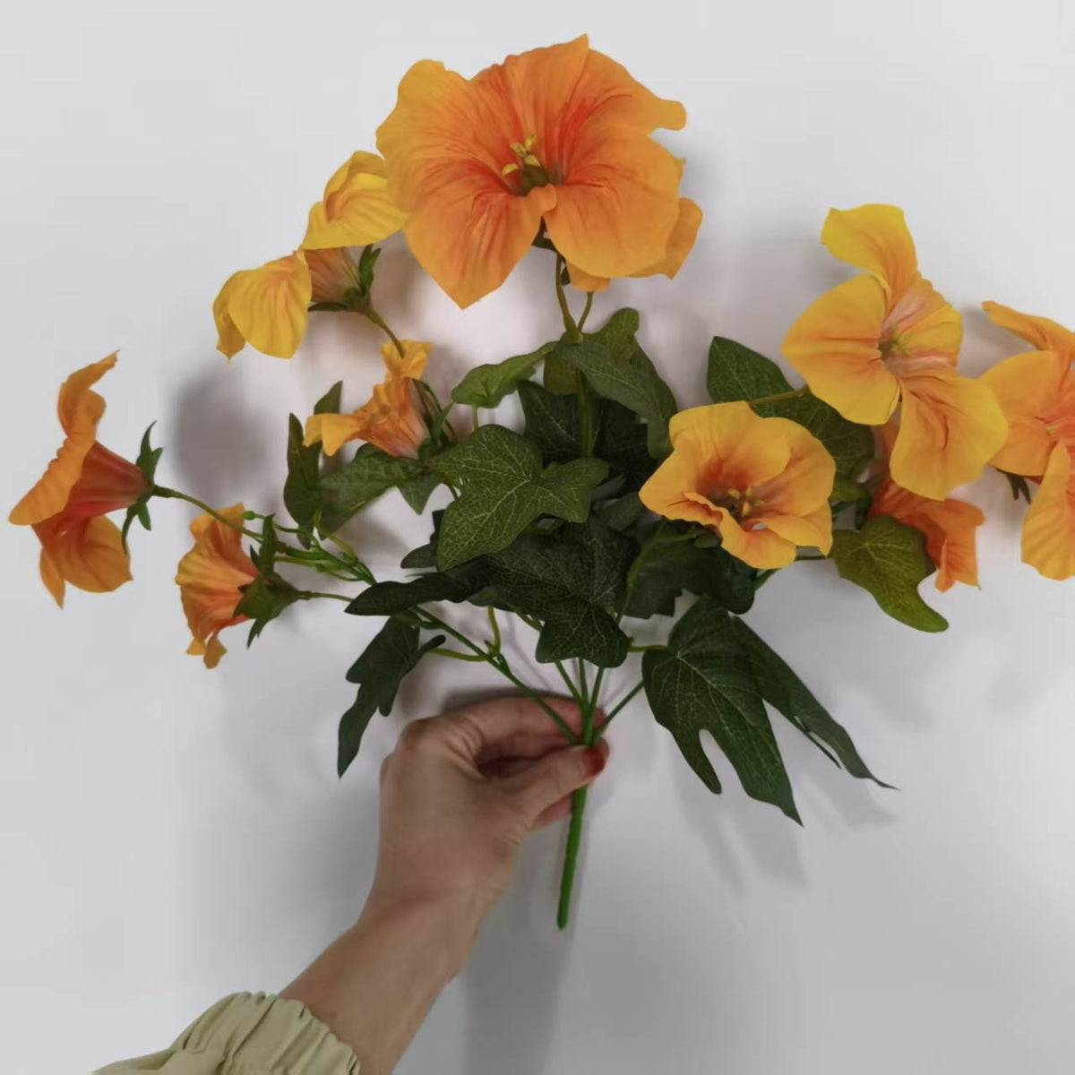 Künstliche Trichterblumen-Büschel, UV-beständig, 40 cm Höhe, für Innen- und Außenbereich