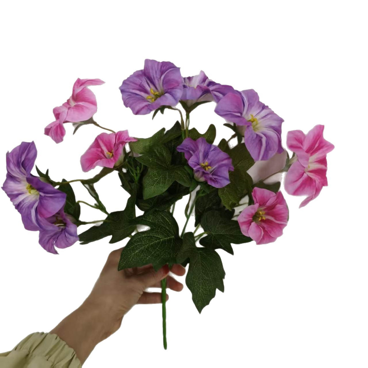 Künstliche Trichterblumen-Büschel, UV-beständig, 40 cm Höhe, für Innen- und Außenbereich