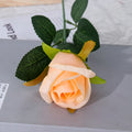 Künstliche Schneeberg-Rose, Einzelstiel mit 1 Blüte, biegbarer Stiel aus Stoff und Draht, für Hochzeit, Hotel und Zuhause