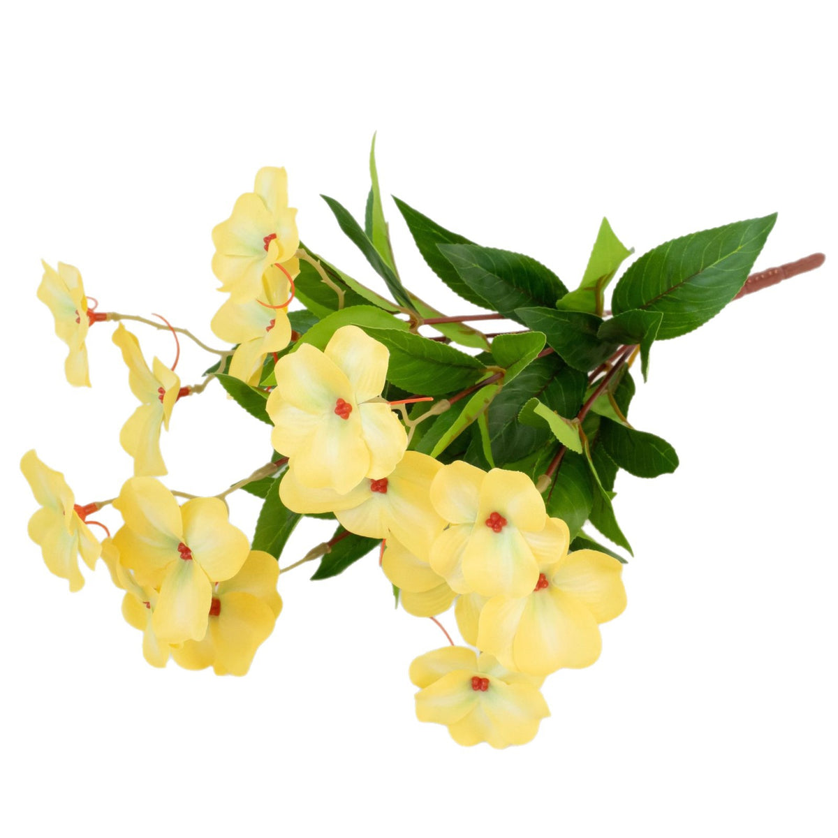 Künstliche Balsamine Blumenstrauß, 40 cm, 14 Blüten, UV-beständig, Innen- und Außenbereich