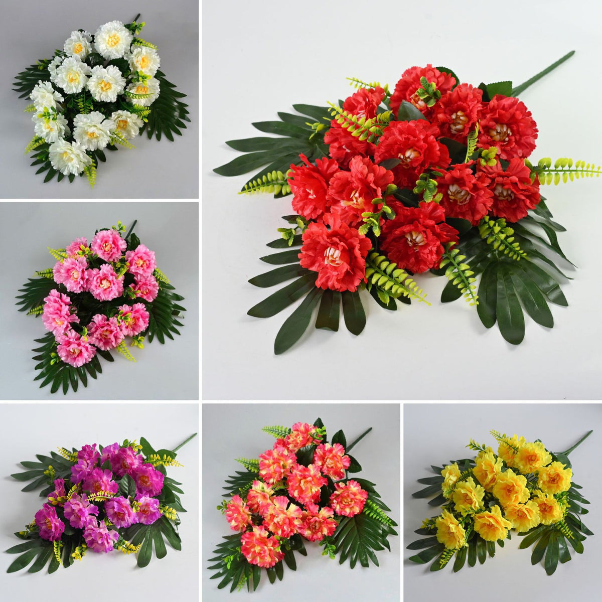 Künstliche Pfingstrosen Strauß, 12 Blüten, 52 cm Höhe, aus Seidenstoff, für Hochzeiten und Innendekoration