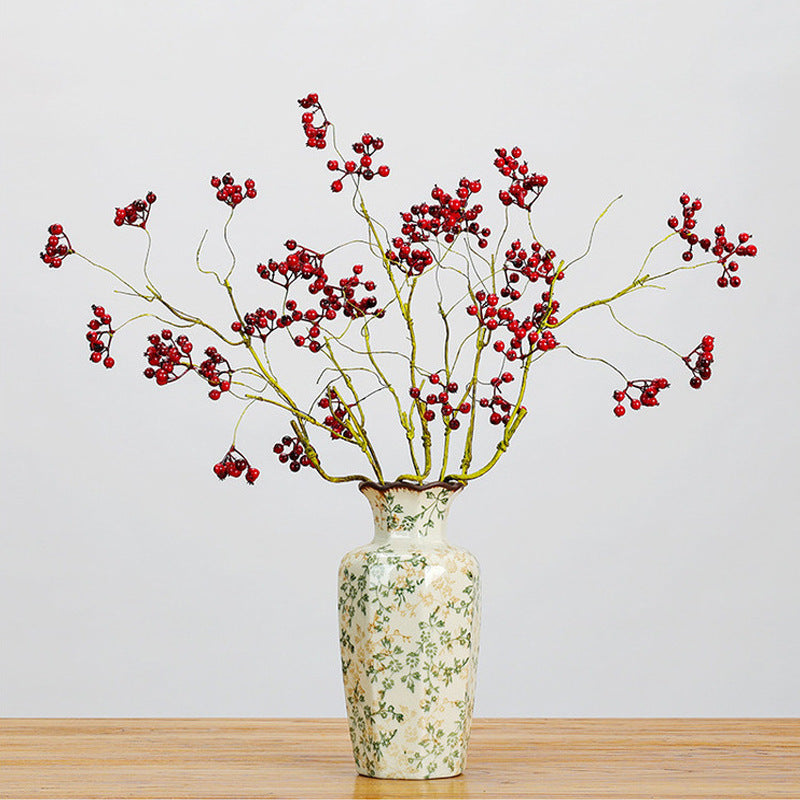 Künstliche Beerenstrauß mit Wildbeeren, roten Beeren und Stechpalmen, 70 cm, Schaumstoff, für Innenraumdekoration, Hochzeiten und Feiertage