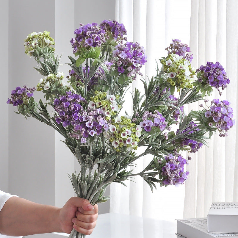 Künstliche Hortensie Snowball, 1 Stiel mit 3 Blüten, 78 cm, Seidenblumen für Innenraum, Hochzeit, Dekoration