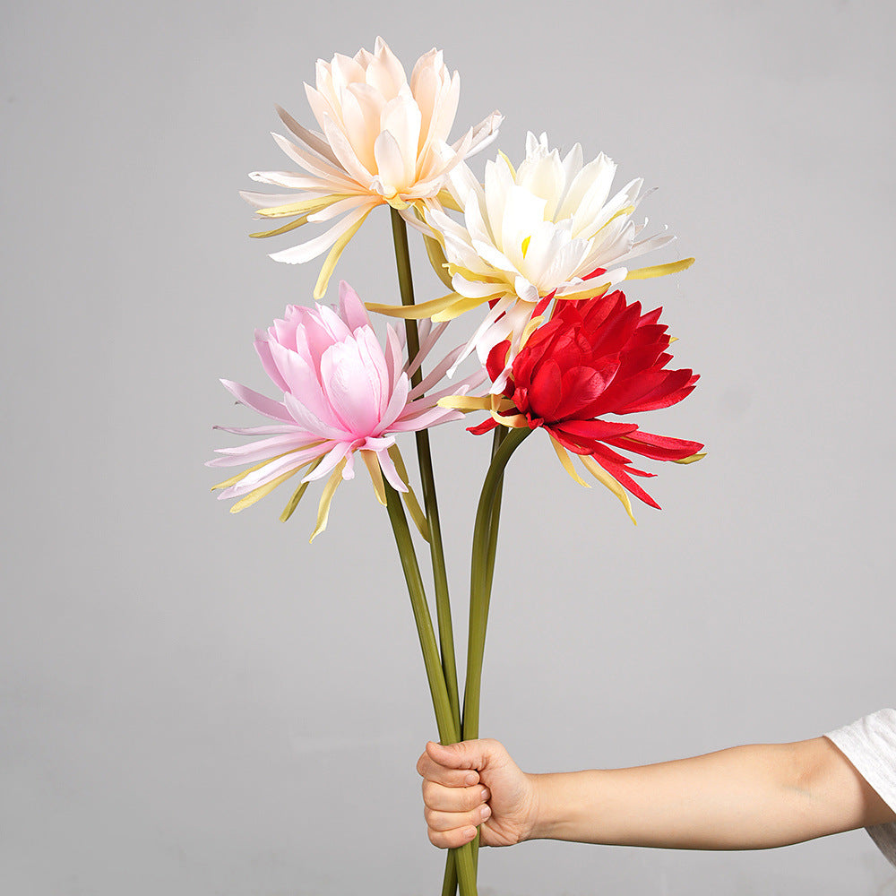 Einzelstiel künstliche Epiphyllum-Blume, 60 cm Höhe, 23 cm Blütendurchmesser, aus Seidenstoff, für Hochzeiten, Innenräume