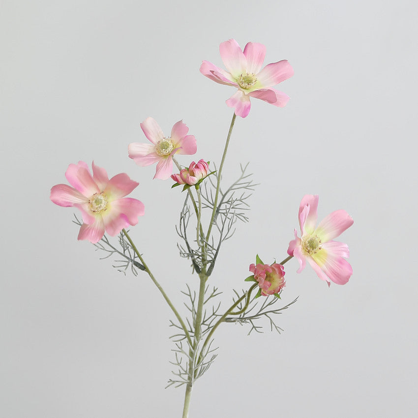 Künstliche Cosmea-Blüten, 6-blütiger Strauß aus Seidenstoff, 60 cm Höhe, für Wohn- und Geschäftsdekoration