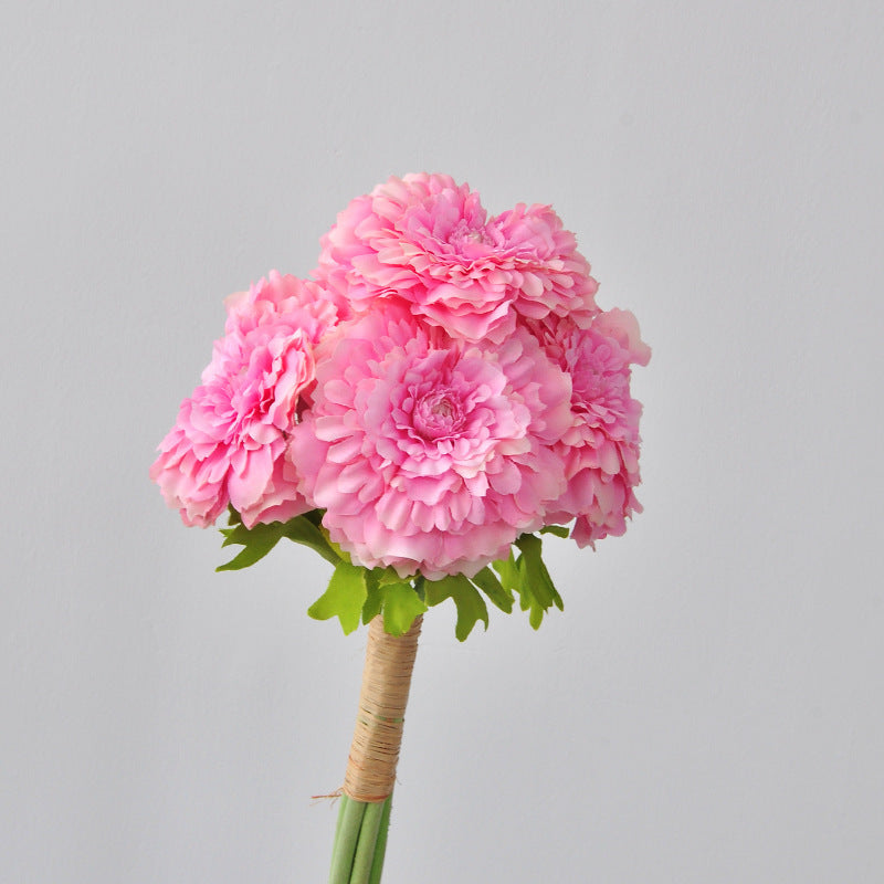 Künstliche Chrysanthemen-Blumenstrauß, 6 Blüten, 30 cm Höhe, aus Seidenstoff, für Zuhause und Gewerbe
